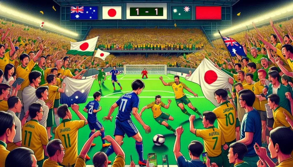 Pertandingan Seru: Jepang vs Australia Berakhir Imbang 1-1