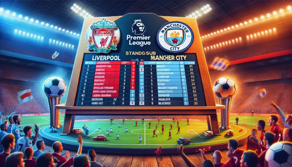 Klasemen Liga Inggris Jelang Pertandingan Liverpool vs Man City